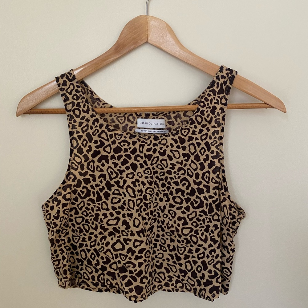 UO animal print cropped tank top